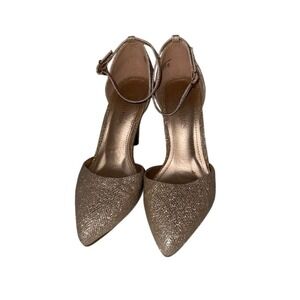 Jessica Simpson Women's Gold Glitter Stiletto Pumps Size‎ 8 Party Heels clubbing